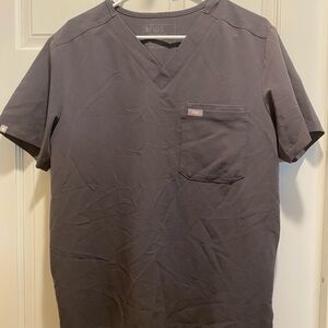 FIGS Men's Gray V-Neck Shirt